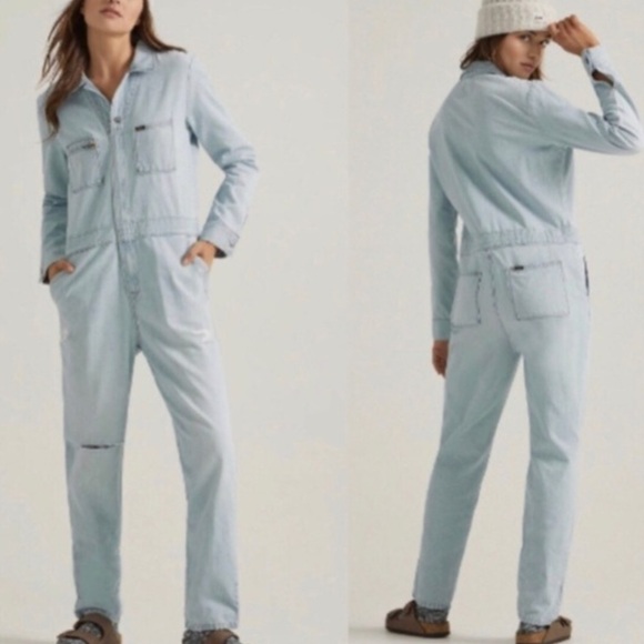 NWT LEE Union-Alls Distressed Overalls Jumpsuit - Picture 1 of 8